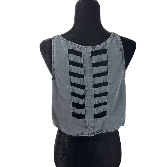 Brandy Melville Washed Black Crop Top One Size - Picture 2 of 6